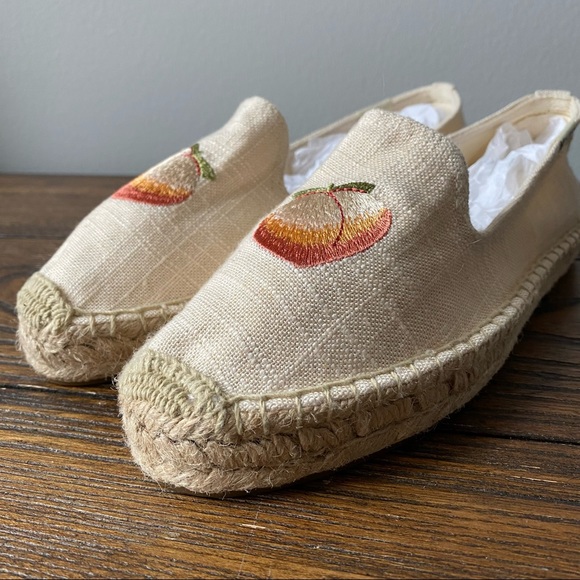 Soludos Peach Bum Embroidered Smoking Slipper Espadrilles - Picture 6 of 11